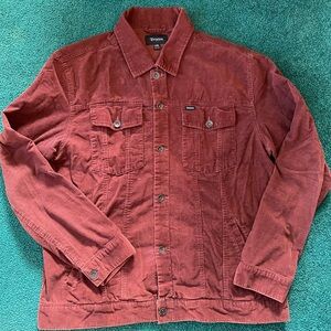 Brixton Men's Rust Red Corduroy Shirt Jacket